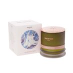 Rhapsodic Rose organic candle - green glass and box