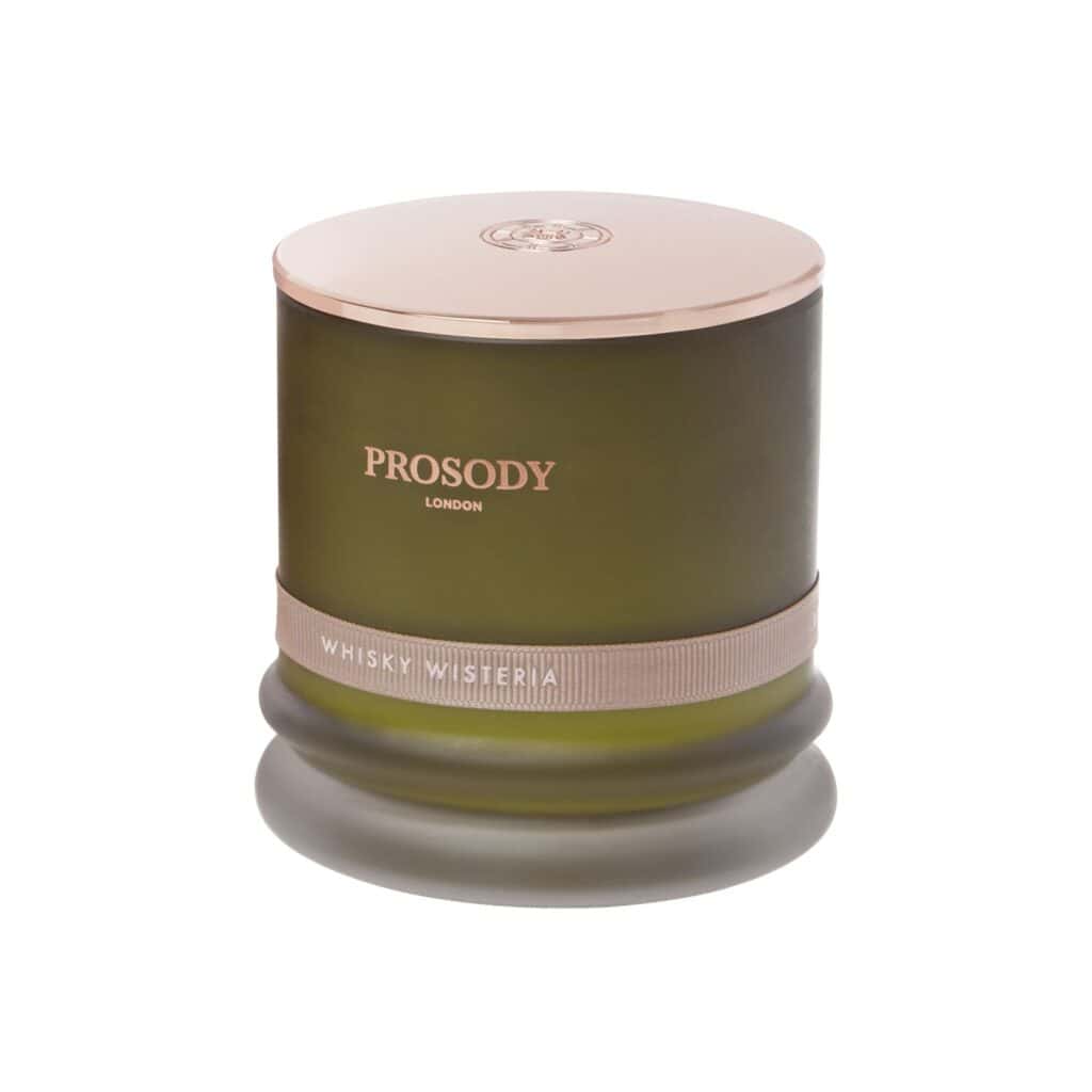 Whisky Wisteria - organic candle - glass