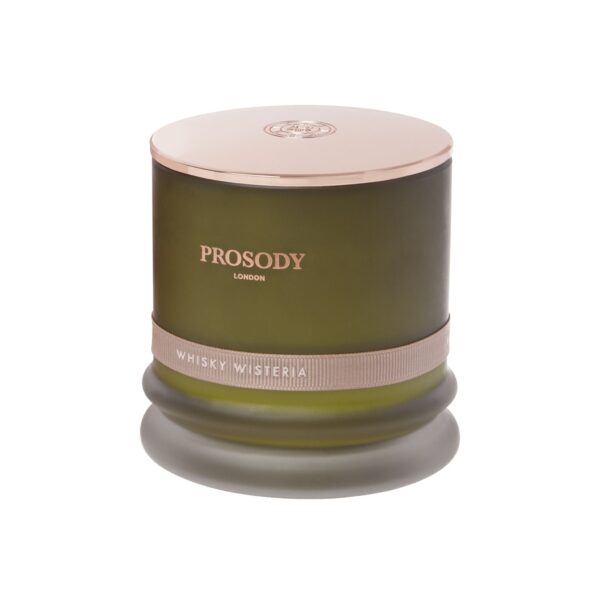 Whisky Wisteria - organic candle - glass