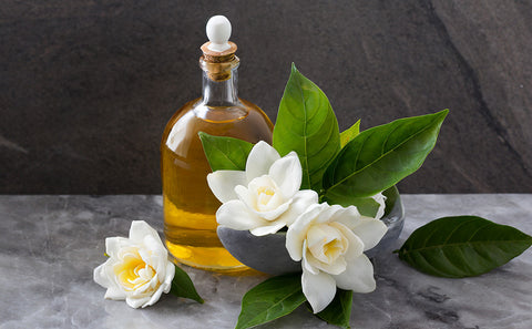 gardenia oil on marble table
