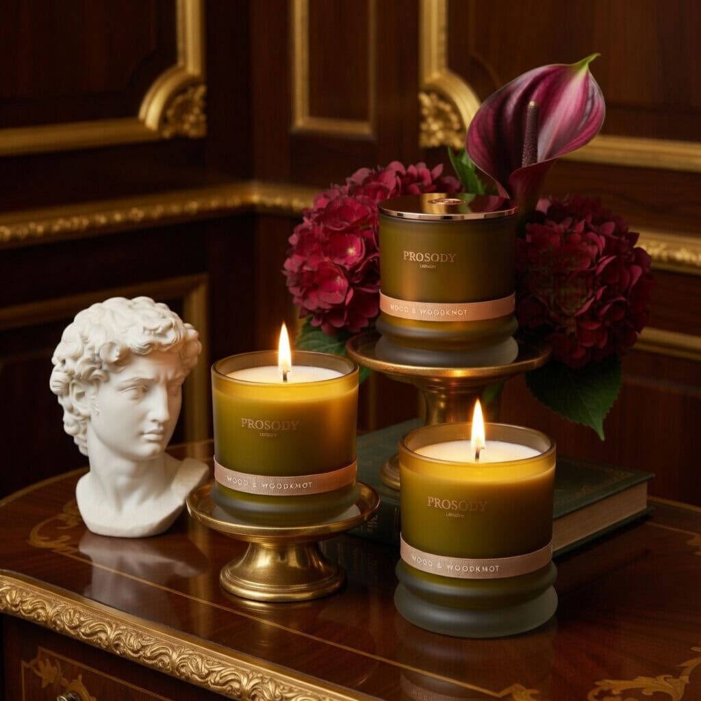wood and woodknot wood and woodknot natural candle by prosody london with hydrangea
