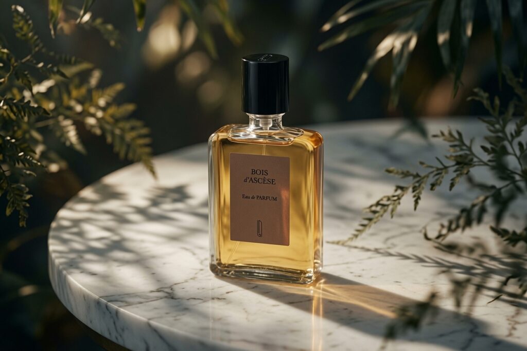Bois d'Ascèse — Naomi Goodsir, luxury perfume in moody shadow setting