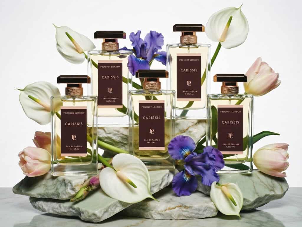 Natural Spray Perfume, Explained | Prosody London 3 Carissis natural spray perfume by prosody london with iris, 100% natural