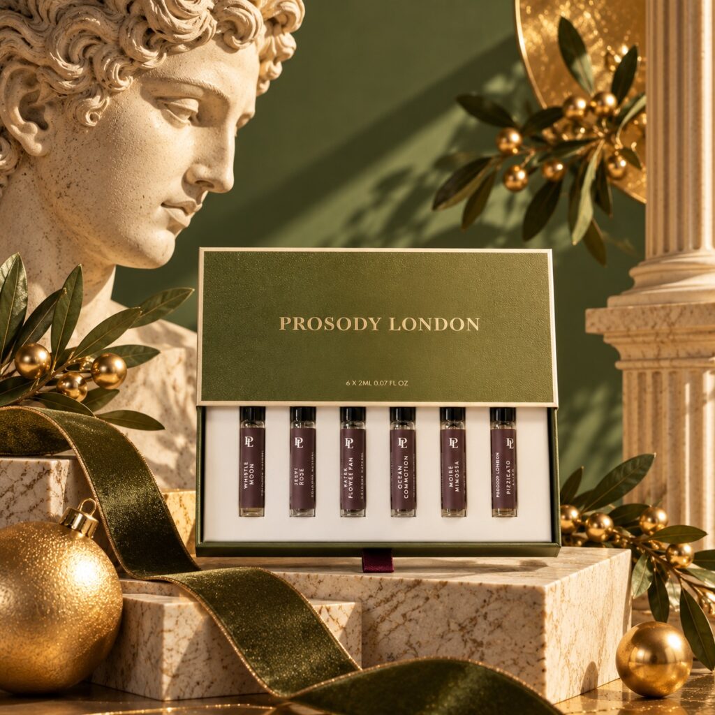 Best Natural Perfume Gifts for Christmas 2026: A Perfumer’s Guide for Her, Him & Home 13 Natural perfume discovery set with gold baubles — Christmas perfume gifts for anyone