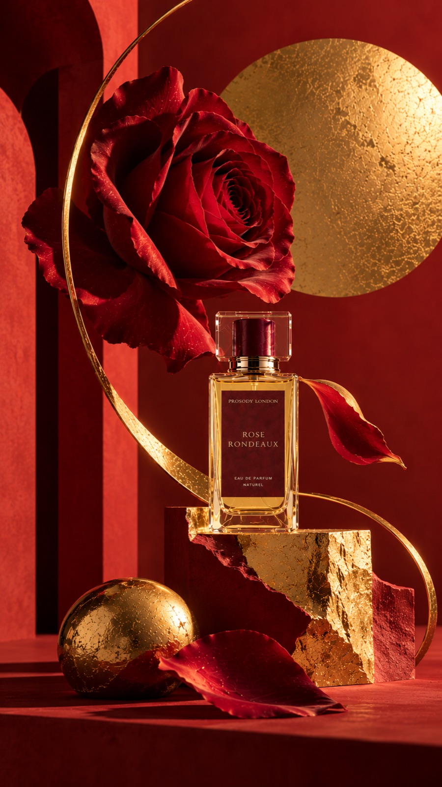 Rose Rondeaux by Prosody London with rose-inspired styling, illustrating rose notes in feminine fragrances